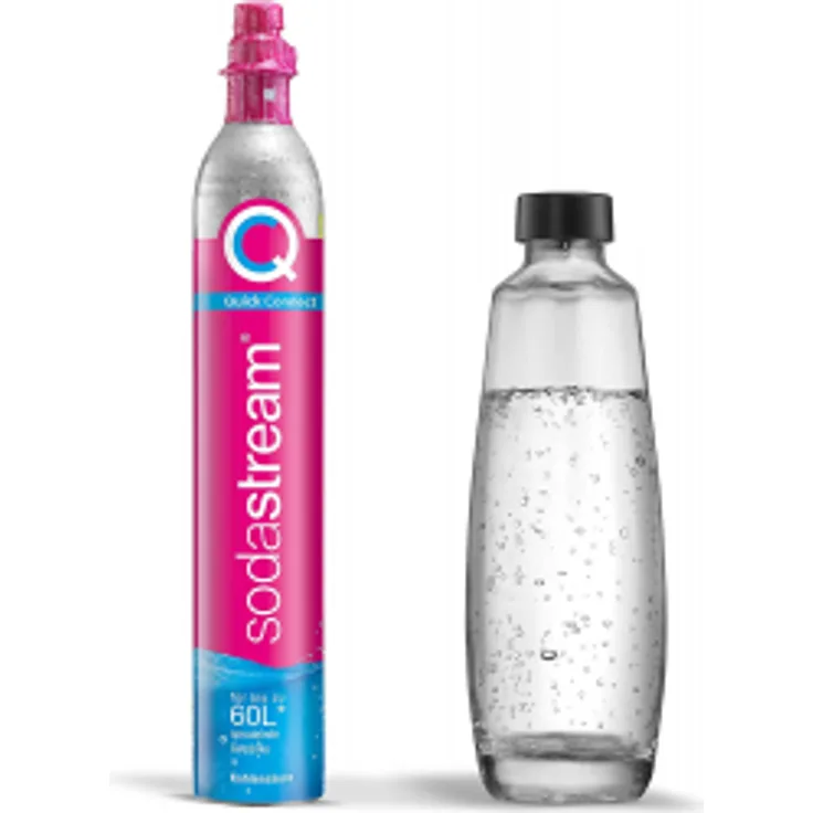 Sodastream QuickConnect Reservezylinder 60 l + 1 Glas-Flasche