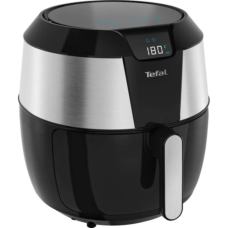 Tefal EY701D Easy Fry XXL Heißluftfritteuse 1700 Watt, Fassungsvermögen: 1,6 kg, Timer, 8 automatische Menüs Schwarz-Edelstahl