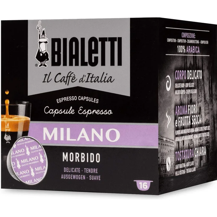 Bialetti 96080090-M Kaffee-Kapseln Milano, Alu, 16 Stück