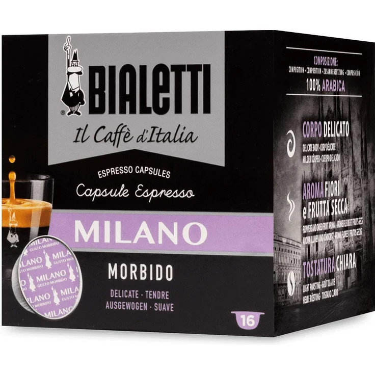 Bialetti 96080090-M Kaffee-Kapseln Milano, Alu, 16 Stück