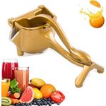 Single Press Zitronenpresse Heavy Duty abnehmbare Manuelle Fruchtsaftpresse Metall Aluminiumlegierung Zitronenpresse Handpresse Zitruspresse Limettenpresse goldfarben
