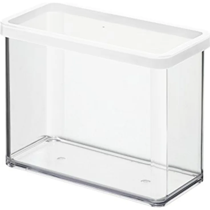 Rotho Loft Vorratsdose 2.1 l, Kunststoff BPA-frei, transparent - weiss, 2.1 Liter 20 x 10 x 14,2 cm