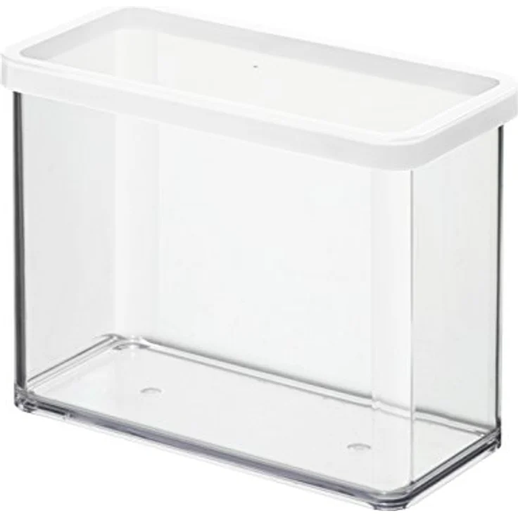 Rotho Loft Vorratsdose 2.1 l, Kunststoff BPA-frei, transparent - weiss, 2.1 Liter 20 x 10 x 14,2 cm