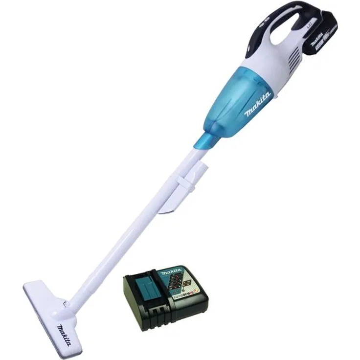 Makita DCL 181 FZWX weiß Akku-Staubsauger mit Akku 5 Ah und Ladegerät