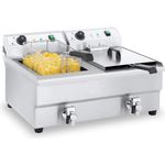Royal Catering Fritteuse Edelstahl Doppel Fritteuse RCEF 16DH 1 2 x 16 Liter 7200 Watt