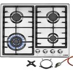 Phönix PS-603T Gaskochfeld 4 flammig Edelstahl Gaskocher Einbauherd