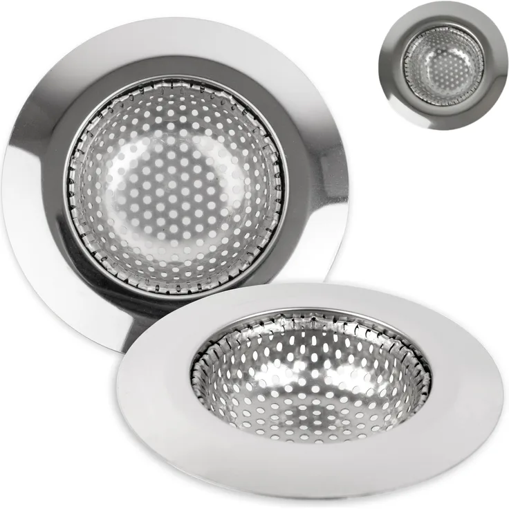 Your Day Mate Abfluss Sieb, 3er Set, Ø 55 mm, geeignet für Ø 25 - 35 mm Abflüsse, Spülbecken Sieb mit optimierter Passform, Rost-frei, Abflusssieb Küchenspüle, Ideal für Waschbecken, Haarsieb Dusche, Sieb Badewanne
