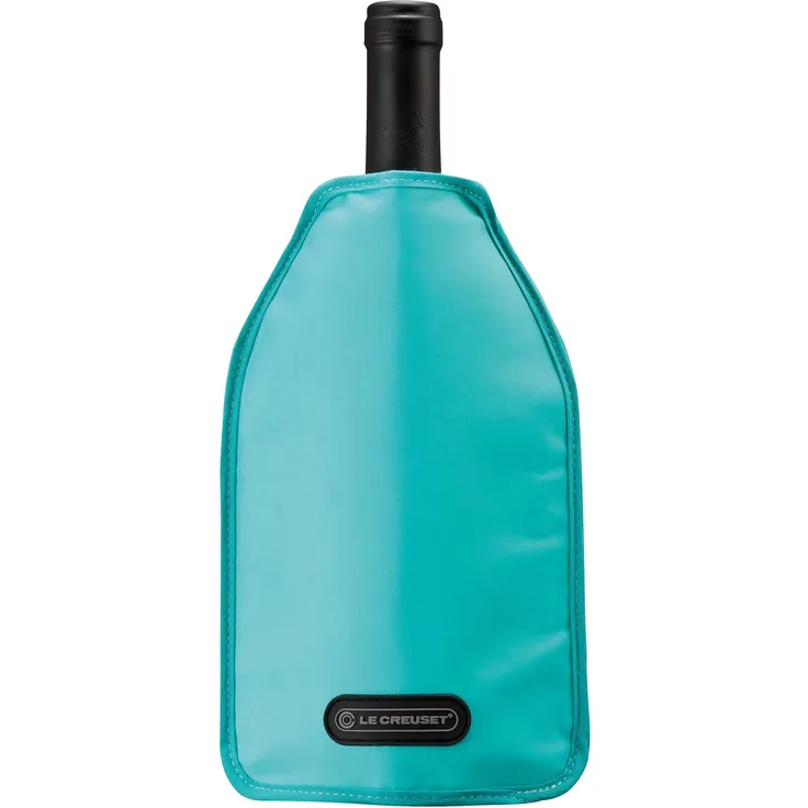 Le Creuset Tragbarer Flaschenkühler für Wein oder Champagner, Karibik Blau, Wasserabweisender Stoff, WA-126
