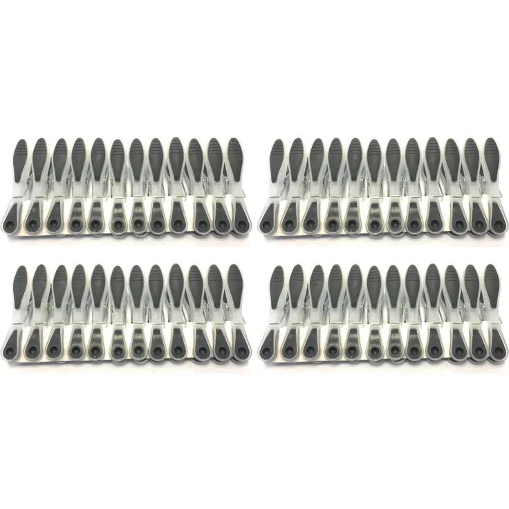 MSV Wäscheklammern Wäscheklammer Set mit Soft-Grip - UV beständig - Anthrazit - 48 Stück