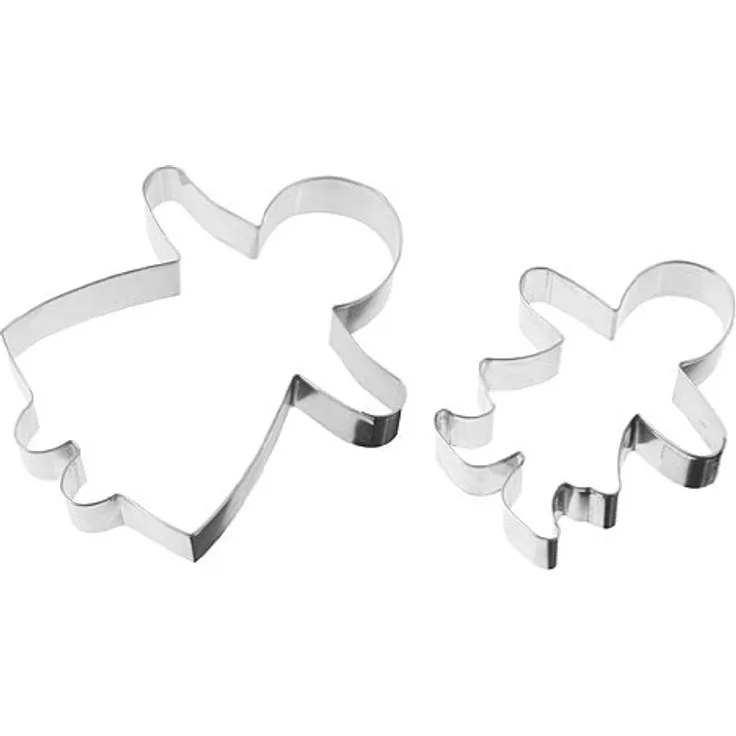 Zenker Ausstecher Lebkuchenfamilie PATISSERIE , Ausstechformen für Weihnachten, Lebkuchenmann- und frau (Farbe: Silber), Menge: 2 Stück - Mann und Sohn oder Frau und Tochter - nicht frei wählbar