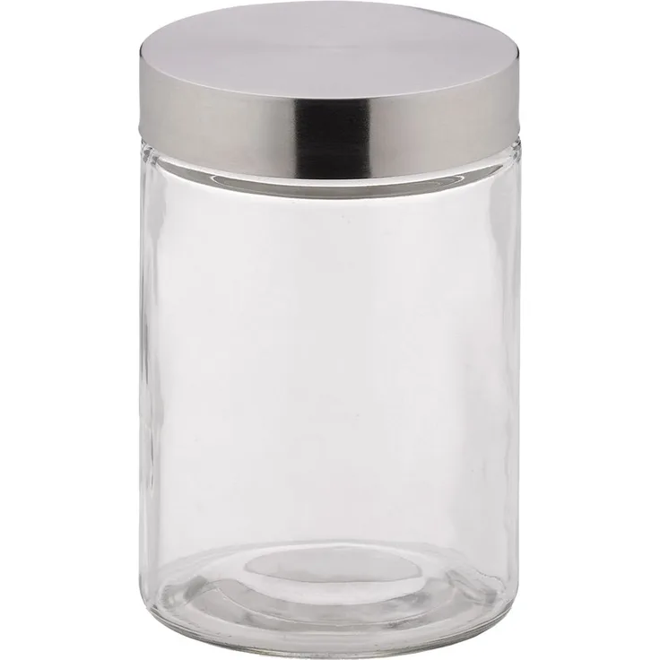 Kela Vorratsdosen-Set ?Bera?, Glas/Edelstahl, transparent/silber, 1,2 Liter