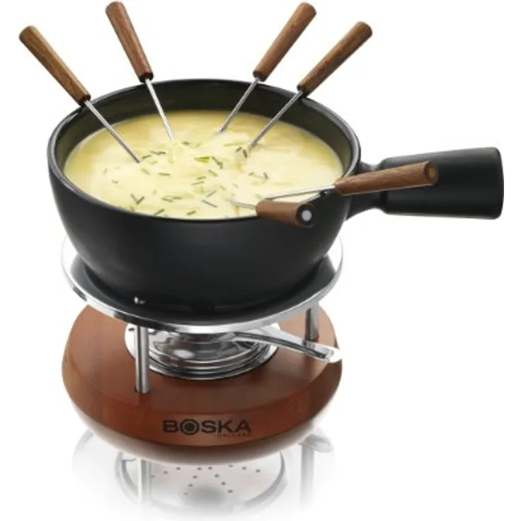 Boska Käsefondue Nero, robuster Look, 1,3 L, Keramik, Gusseisen, silber, schwarz