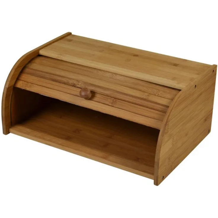 Bambus Brotkasten 40x27x17cm Brotbox Brotbehälter Aufbewahrungsbox Rollkasten