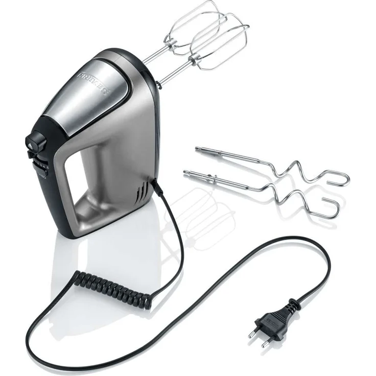 Severin HM 3832 Handmixer mit Spiralkabel, ca. 400 W, silber, schwarz – Bild 6