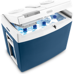 Mobicool MT35W thermoelektrische Kühlbox, Heizbox mit Rollen und Griff, 34 Liter, 12 V und 230 V für Auto, Lkw und Steckdose, Energieeffizienzklasse F, blau