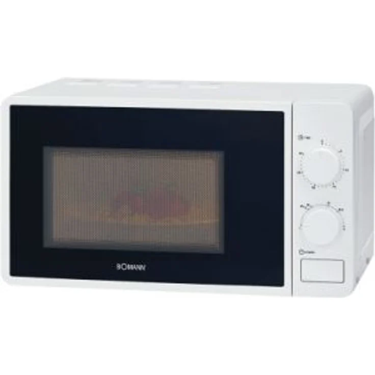 Bomann MW 6014 CB Mikrowelle, 700 Watt, Standgerät, 20 Liter Garraum, 6 Leistungsstufen, 30 Minuten-Timer mit Endsignal, Garraumbeleuchtung,weiß – Bild 1