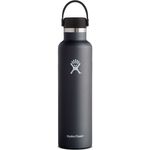 Hydro Flask Trinkflasche 709 ml, Edelstahl und vakuumisoliert, Standard-Öffnung mit auslaufsicherer Flex Cap, Black