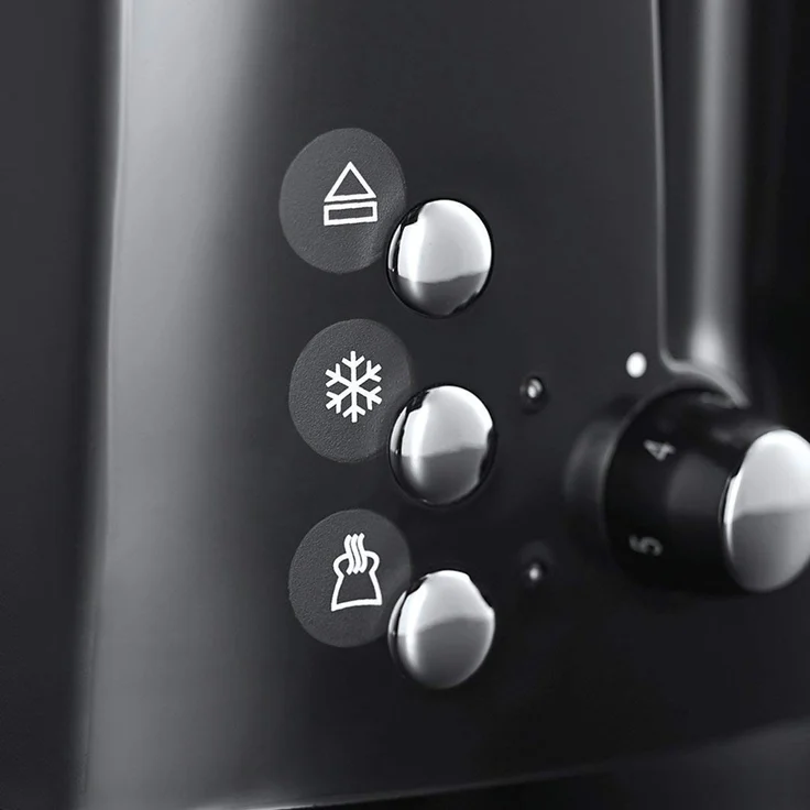 Russell Hobbs Toaster Textures Plus+, 2 extra breite Toastschlitze, Brötchenaufsatz & integrierte Toast-Zange, 6 einstellbare Bräunungsstufe + Auftau- & Aufwärmfunktion, 850W, Toaster schwarz 22601-56 – Bild 5