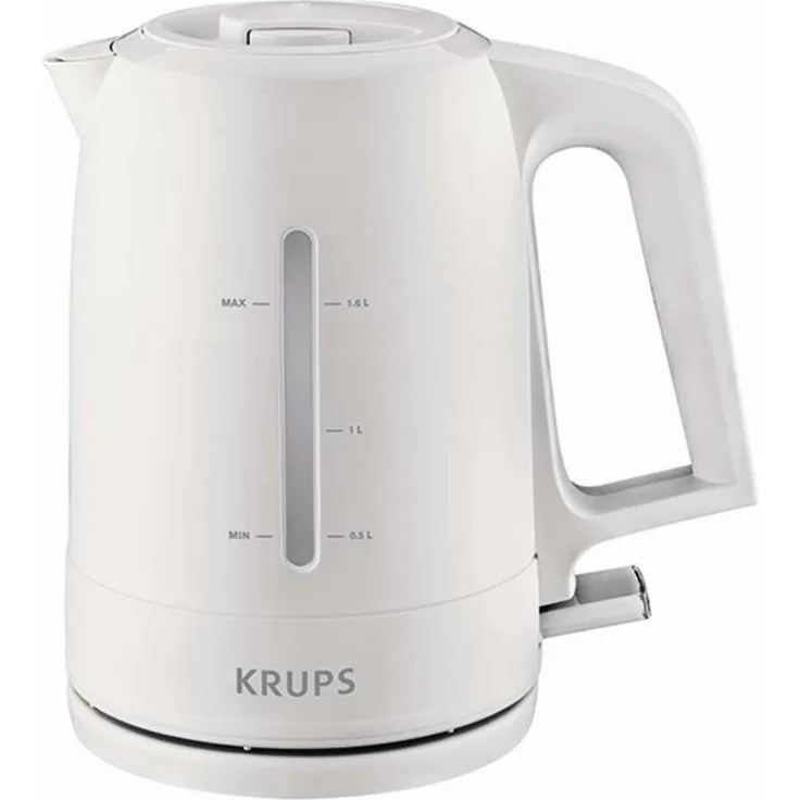 Krups BW2441 Wasserkocher Pro Aroma, 1,6 L, 2,400 W mit beleuchtetem Ein--Ausschalter, weiß