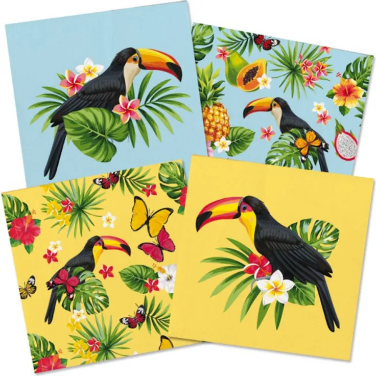 servietten aus tropischem Tukan 33 cm Papier 20 Stück