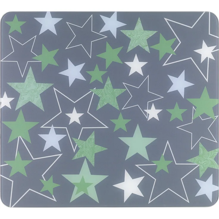 Wenko 2712986500 Multi-Platte Sterne für Glaskeramik Kochfelder, Schneidbrett, Gehärtetes Glas, grün, 56 x 50 x 0,5 cm