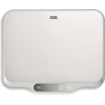 ADE Digitale Küchenwaage KE 1601 Ladina. Elektronische Waage mit XXL Wiegefläche aus Edelstahl für präzises Wiegen bis 15 kg. Mit Zuwiegefunktion (Tara), Auto-Hold. Inkl. Batterie. Silber