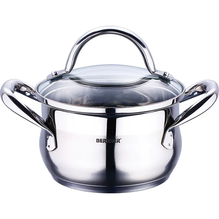 Bergner Gourmet - Simmertöpfe edelstahl mit deckel 24x13.5 cm 5.6l induktionsgeeignet