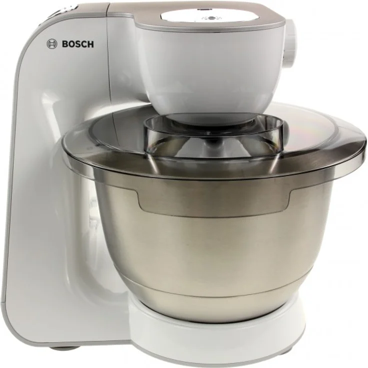 Bosch MUM54251 Styline Küchenmaschine 900W, 3,9 L, EasyArmLift, inkl. Patisserie-Set, Fleischwolfaufsatz, Standmixeraufsatz, Zitruspressenaufsatz, weiß, silber, Serie: MUM5 – Bild 5