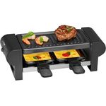 Clatronic RG 3592 2-Personen-Raclette-Grill zum Grillen und Überbacken, Cool-Touch-Gehäuse, 2 Pfännchen, antihaftbeschichtet, schwarz