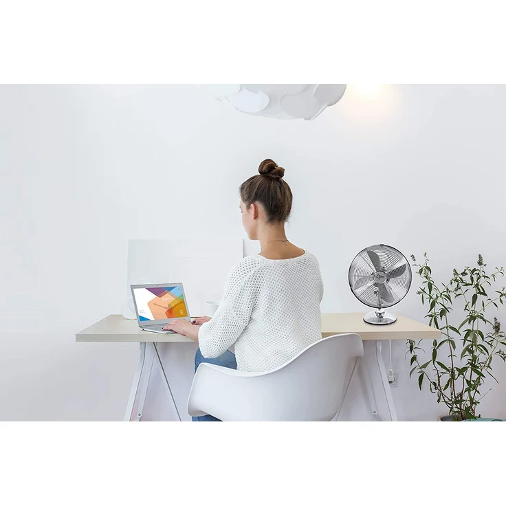 Suntec CoolBreeze 3000 TVM Tischventilator, 30 cm, 35 Watt | Tisch Ventilator 3 Stufen, Tragbar | Fan Windmaschine Metall Chrom | für Schreibtisch, Schlafzimmer, Büro, Wohnung, Balkon| von SUNTEC – Bild 5