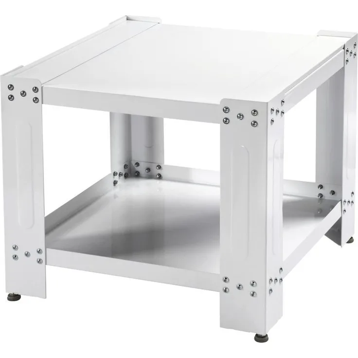 Xavax Waschmaschinen Untergestell 60 x 60cm (50cm Erhöhung, stabiler Unterbau-Sockel mit Bodenfach, höhenverstellbare Füße, Waschmaschinen-Trockner-Podest) weiß