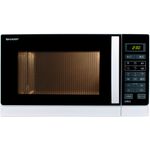 Sharp R742INW 2-in-1 Mikrowelle mit Grill, Standgerät, 25 Liter Garraum, 900 Watt, LED-Display, 8 Automatikprogramme, Gewichtgesteuertes Auftauen, Kindersicherung, Energiesparmodus, silber