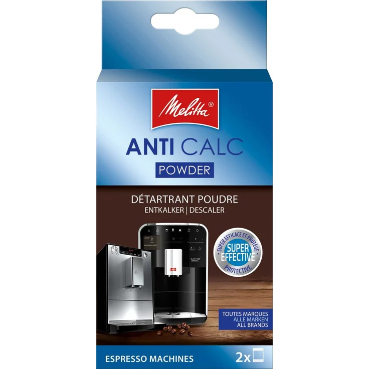 Melitta Anti Calc Entkalkungspulver für Kaffeemaschinen, 2x 40g – Bild 1