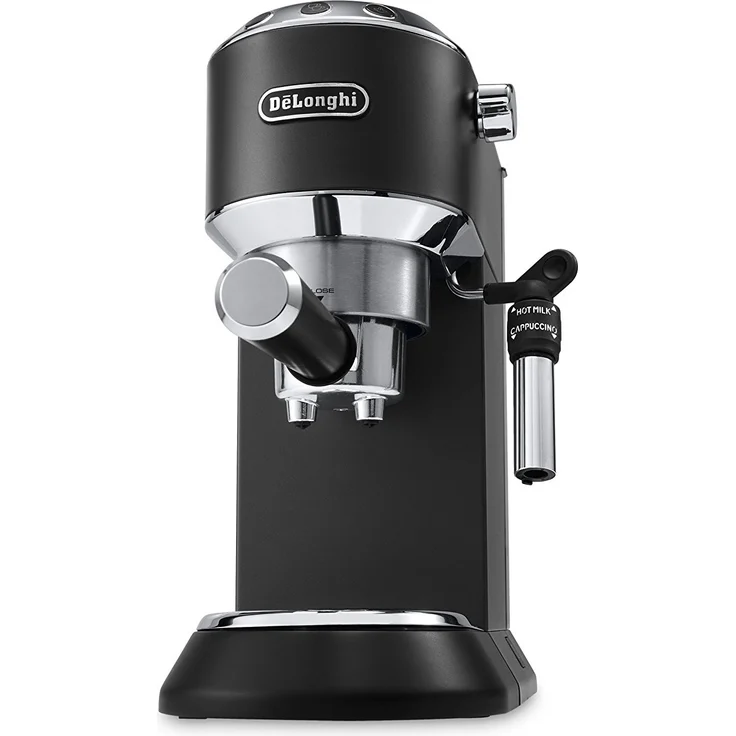 De'Longhi Dedica Style EC 685.BK Espresso Siebträgermaschine, Espressomaschine mit Professioneller Milchschaumdüse, nur 15 cm breit, 1 Liter Wassertank, Vollmetallgehäuse, E.S.E Pads geeignet, schwarz – Bild 1