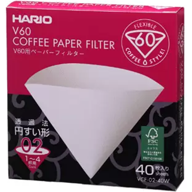 Hario VCF-01 100M Papierfilter,weiß, Größe 02-40 Stück