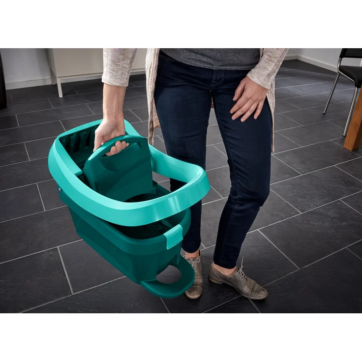 Leifheit Wischtuchpresse Profi XL mit Rollen und Tragegriff, mit Fußbedienung für rückenschonendes Putzen ohne Bücken und saubere Hände, 8 Liter Eimer mit Pressaufsatz, 39 x 29 x 51 cm – Bild 14
