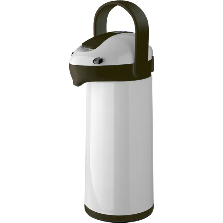 Helios Pump-Isolierkanne Airpot, 1,9 Liter, Kunststoff, grau-schwarz, Einhandbedienung