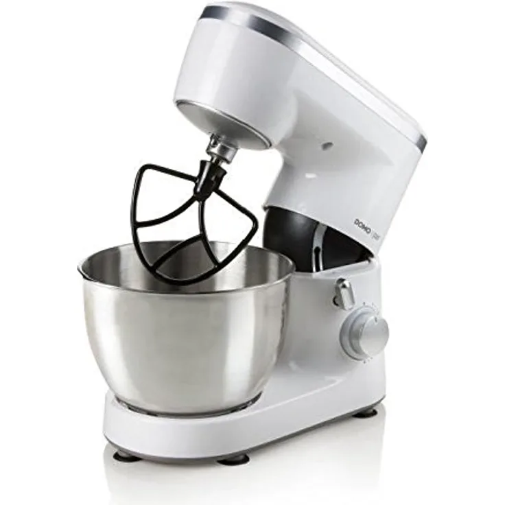 Domo DO9175KR Küchenmaschine, Edelstahl, Silber, Weiß