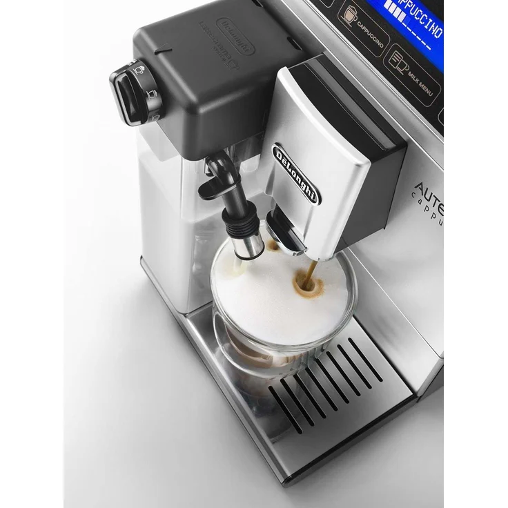 De'Longhi Autentica Cappuccino ETAM 29.660.SB Kaffeevollautomat mit Milchsystem und integriertem Mahlwerk, Cappuccino und Espresso auf Knopfdruck, Digitaldisplay mit Klartext, 2-Tassen-Funktion, silber – Bild 3