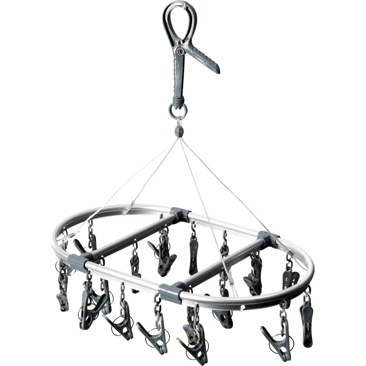 Bo-Camp 6415162 Wäschespinne Schere 20 Klammern Aluminium Grau