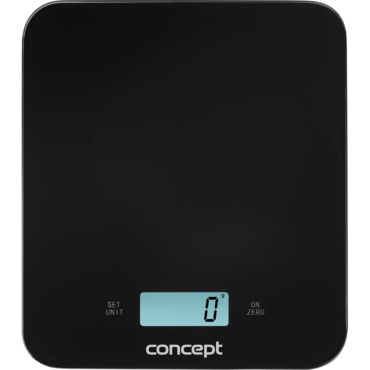 CONPT Hausgeräte VK5712 Küchenwaage, Zeit-Anzeige, Zeitschaltuhr, Tragkraft bis 15 kg, LCD Display, auch zur Wandbefestigung, Rostfreier Stahl, Schwarz