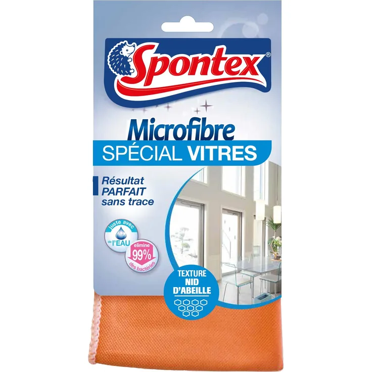 Spontex 1 Mikrofasertuch für Glasscheiben, 2 Stück