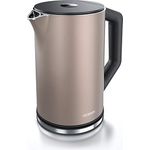 Arendo Edelstahl-Wasserkocher, 2200W, 1,5L, Temperatureinstellung 40-100°C, doppelwandig