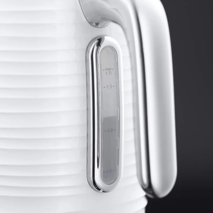 Russell Hobbs Wasserkocher Inspire weiss, 1,7l, 2400W, Schnellkochfunktion, optimierte Ausgusstülle, herausnehmbarer Kalkfilter, abnehmbarer Deckel, Wasserstandsanzeige, Teekocher 24360-70 – Bild 5