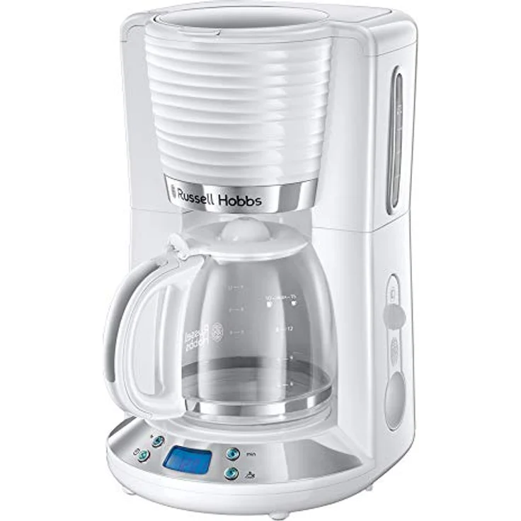 Russell Hobbs Digitale Kaffeemaschine Inspire weiss, programmierbarer Timer, 1,25l Glaskanne, bis 10 Tassen, Warmhalteplatte, Abschaltautomatik, 1100W, Filterkaffeemaschine 24390-56 – Bild 1