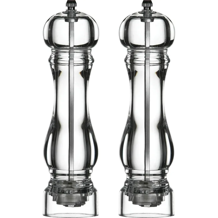 Premier Housewares Salz- und Pfeffermühlen-Set, 22 cm, Acryl durchsichtig