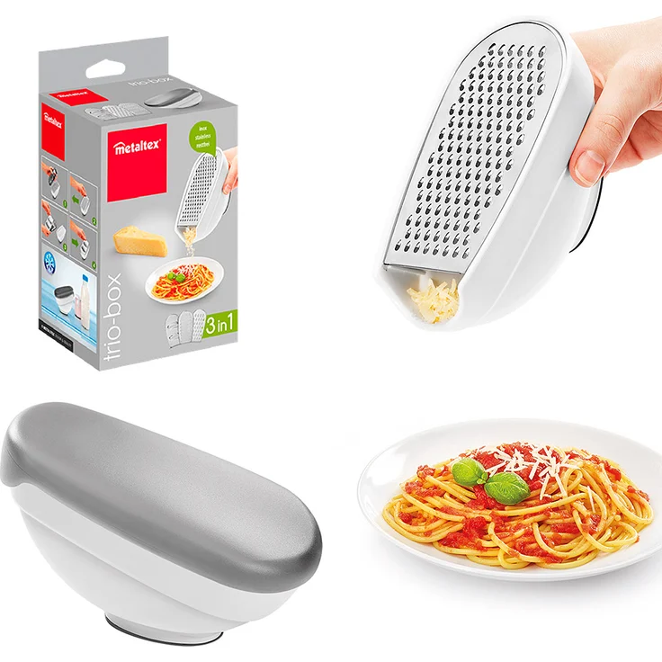 Metaltex 199709080 Box-Reibe mit Aufbewahrung, Kunststoff, Edelstahl – Bild 9