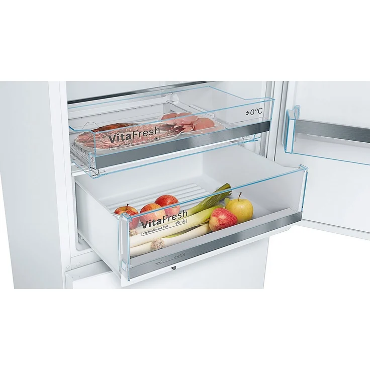 Bosch KGE49AWCA Kühl-Gefrierkombination, freistehend, weiß, LowFrost, Schnellkühlen und -gefrieren, 0-Grad-Zone, LED, Smart Connectivity, Breite 70 cm, Energieklasse C – Bild 3