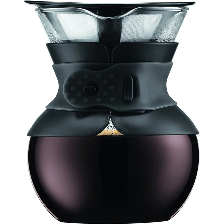 Bodum 11592-01S Pour Over Coffee Maker With Filter, Borosilicate Glass - 0.5 L, Black  – Bild 1