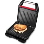 George Foreman 25030-56 Fitnessgrill Steel Compact, Kontaktgrill, Panini- und Sandwichgrill, 24 x 17 cm große Grillfläche für bis zu 3 Portionen, rot